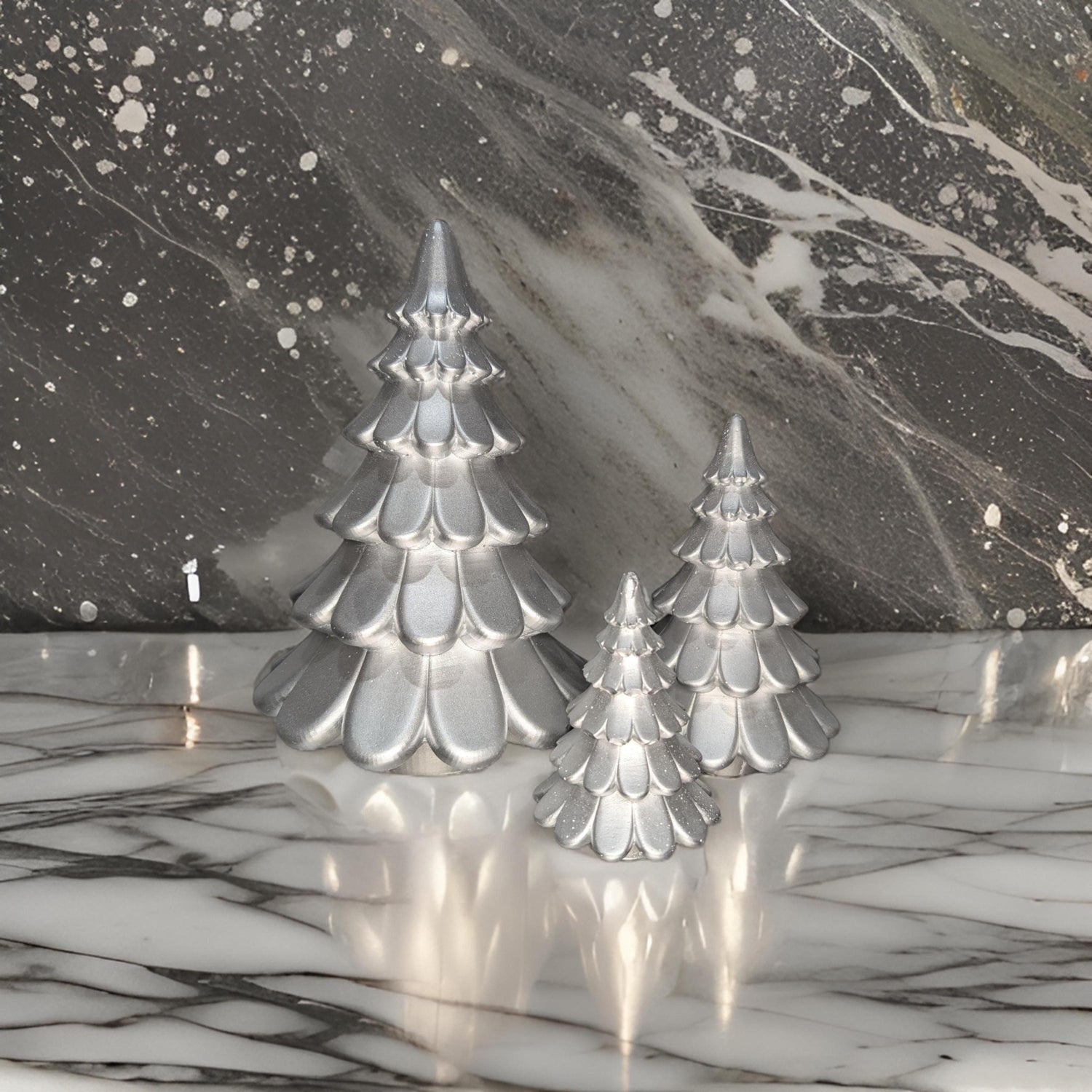 Concrete Christmas Trees, Modern Holiday Decor, Minimalist Christmas Decorations, Cement Tree Set, Gold Silver Natural Concrete, 4&amp;quot; 6&amp;quot; 8&amp;quot;