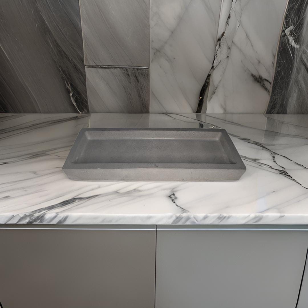 Concrete Rectangle Tray – Modern Catchall in Medium &amp; Large Sizes