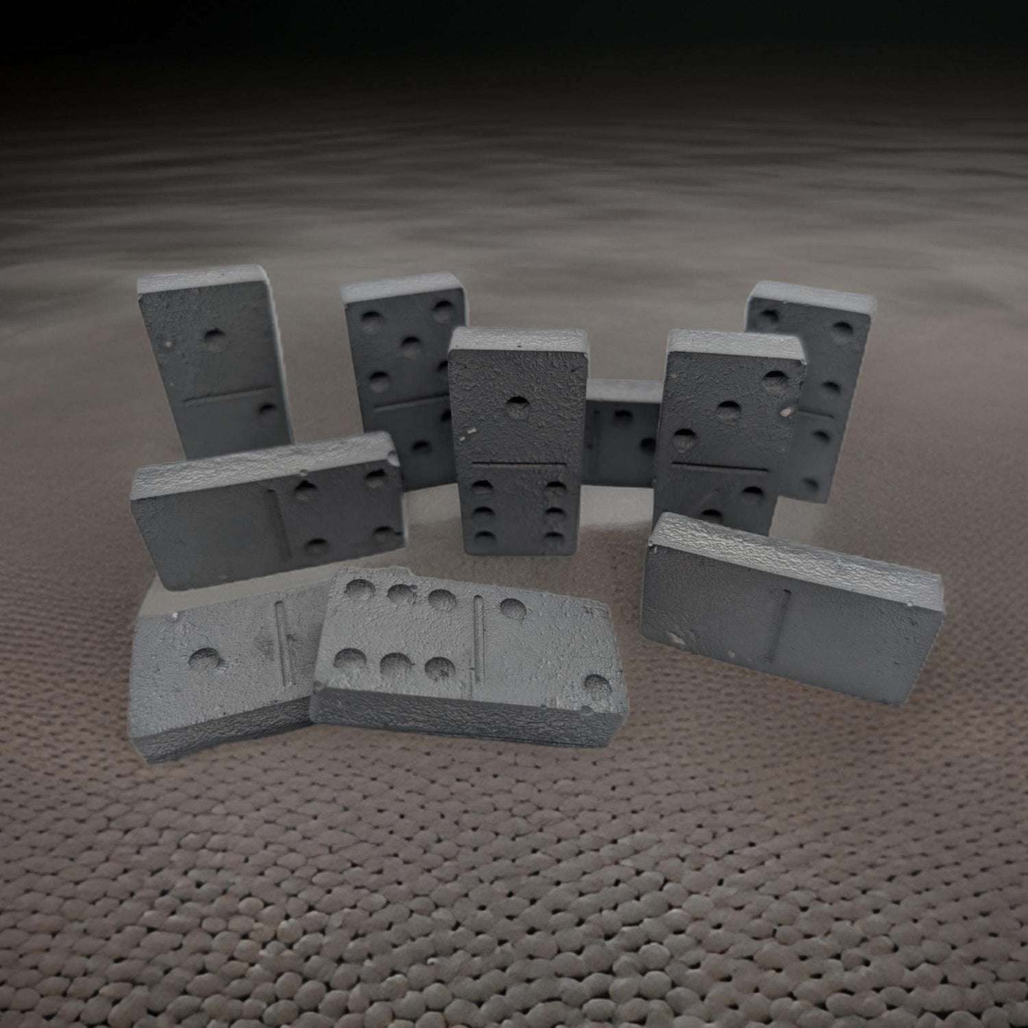 Minimalist Concrete Domino Set