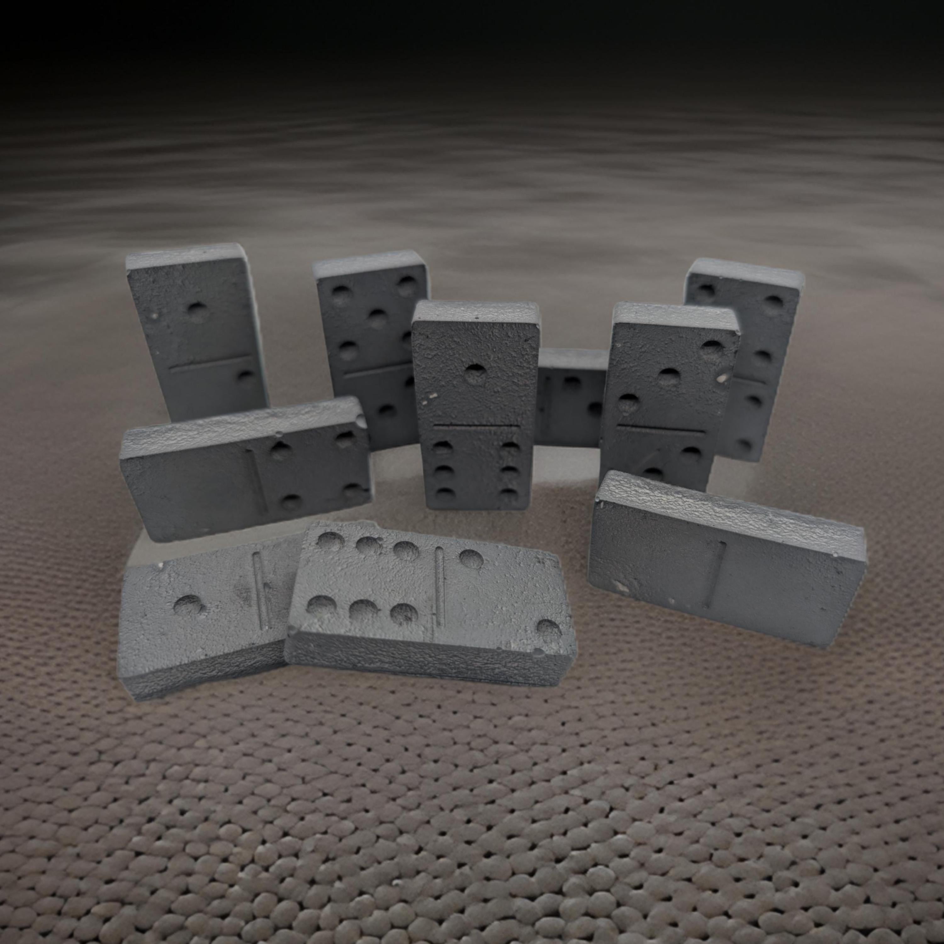 Minimalist Concrete Domino Set