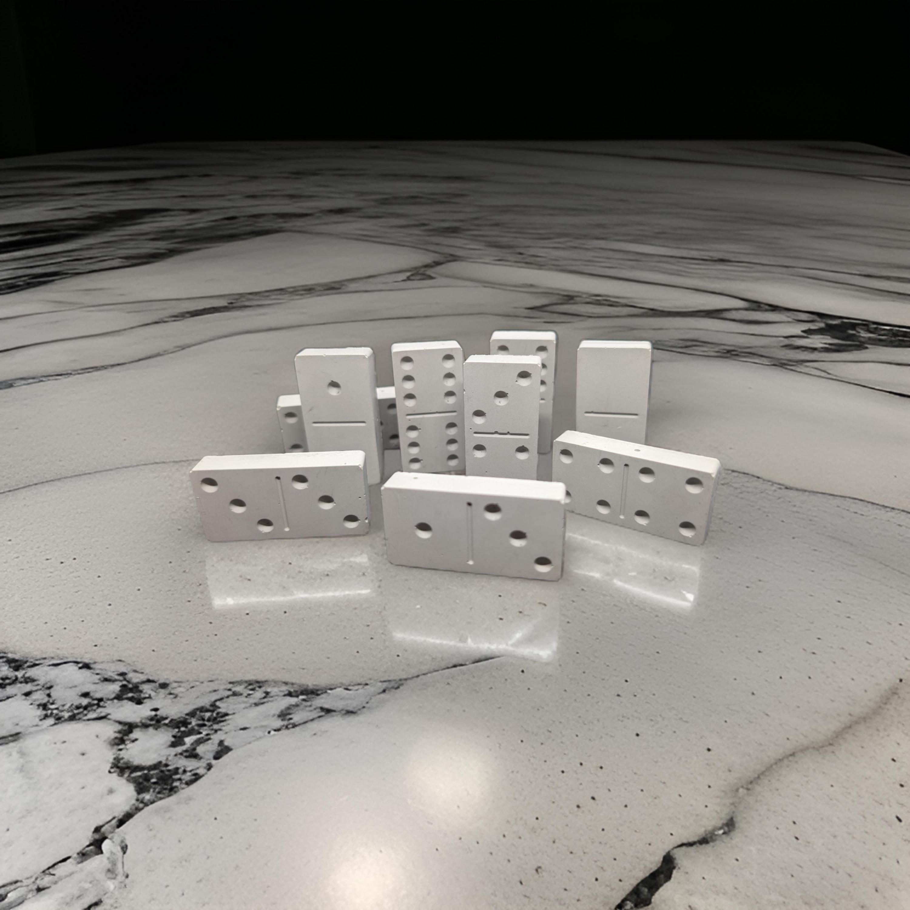 Minimalist Concrete Domino Set