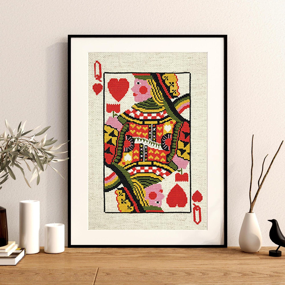 QUEEN OF HEARTS counted cross stitch kit