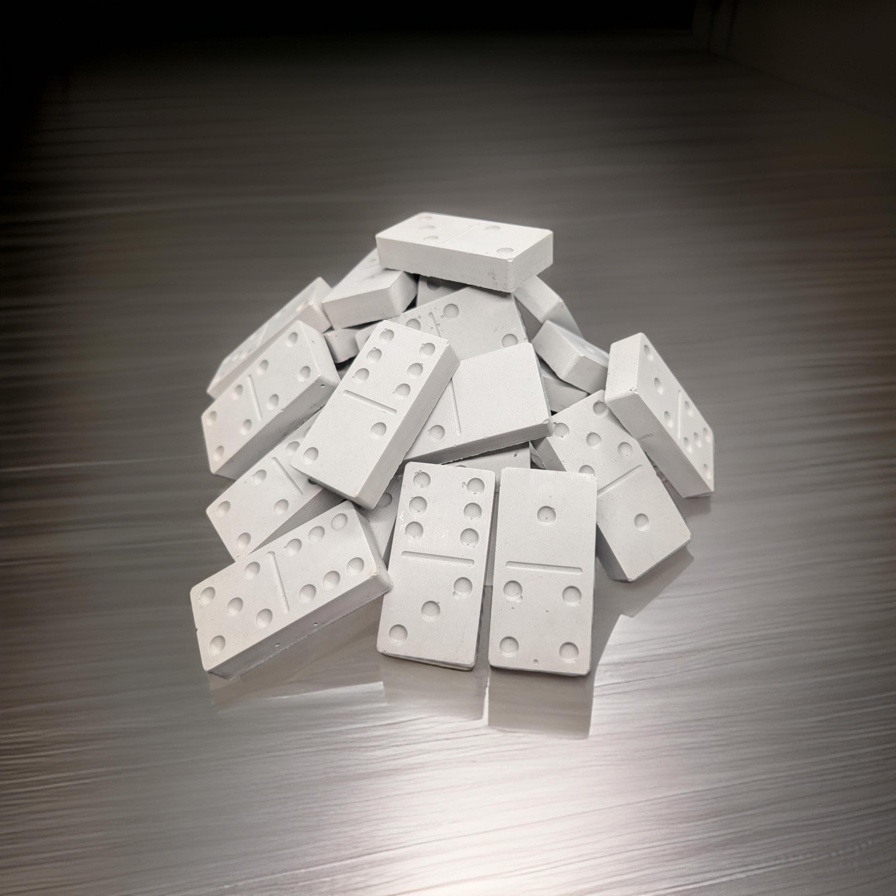 Minimalist Concrete Domino Set