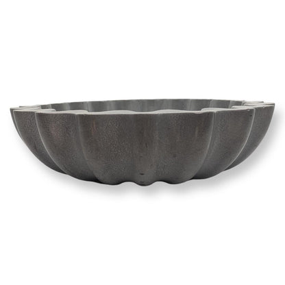 Concrete Ruffle Trinket Dish - Fluted Scalloped Jewelry Bowl - Ribbed Catchall Tray - Modern Minimalist Home Decor - Concrete Vessel
