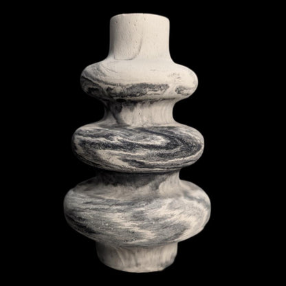 Modern Stacked Bubble Concrete Vase - Grey Geometric Nordic Home Decor - Minimalist Sculptural Bud Vase -Unique Industrial Housewarming Gift