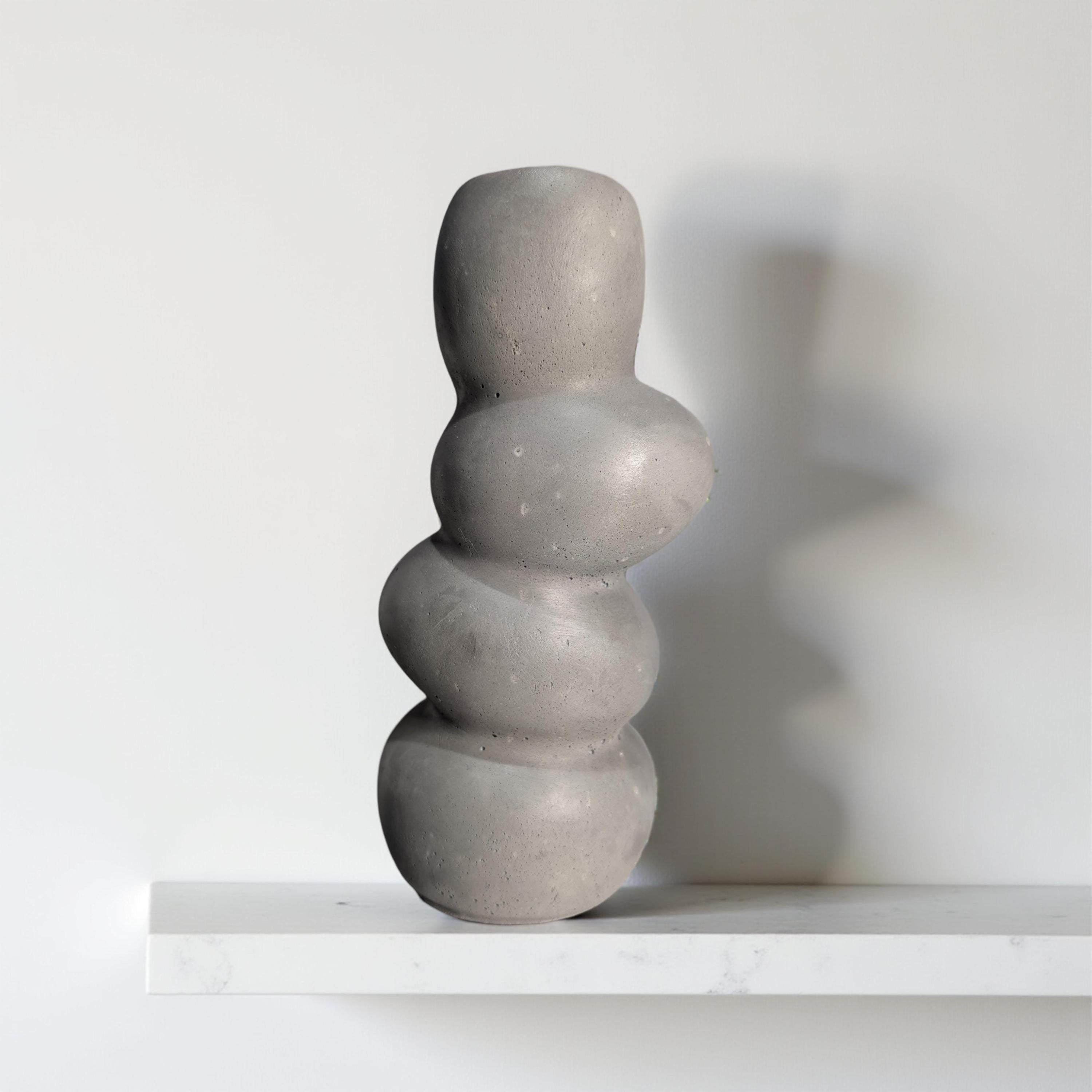 Modern Stacked Stone Concrete Vase