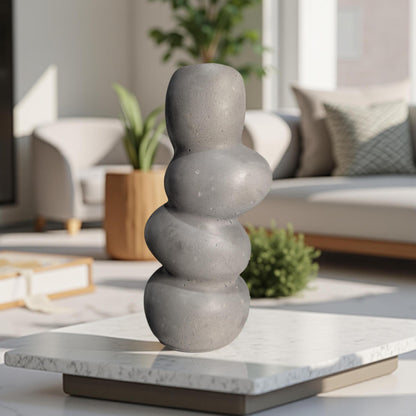Modern Stacked Stone Concrete Vase