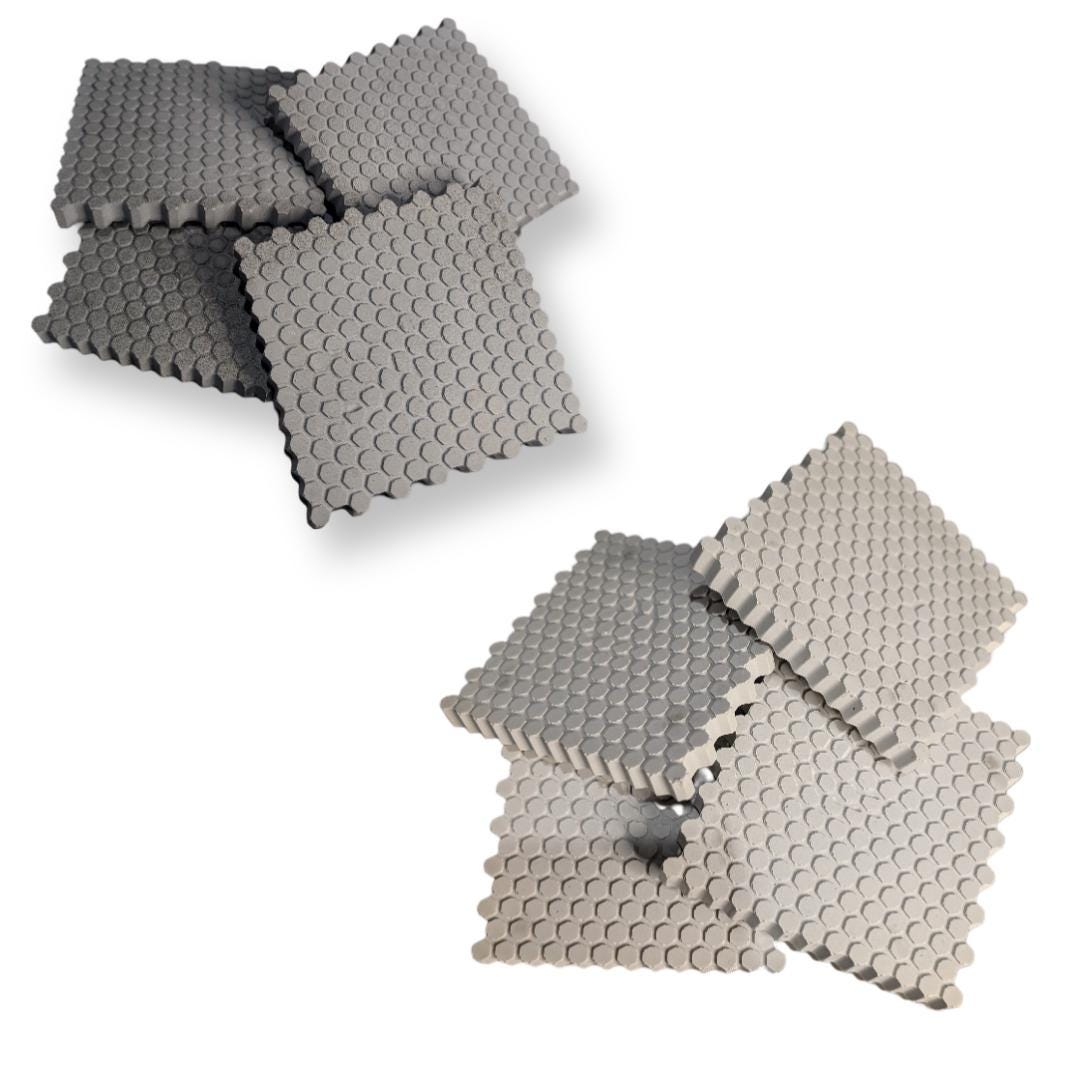 HexGrip Concrete Coasters: Modern Honeycomb Texture, Minimalist Set