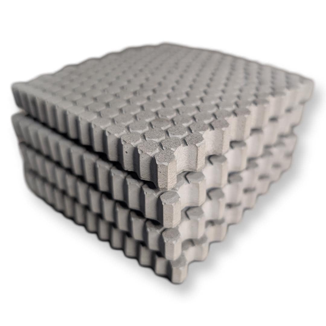 HexGrip Concrete Coasters: Modern Honeycomb Texture, Minimalist Set