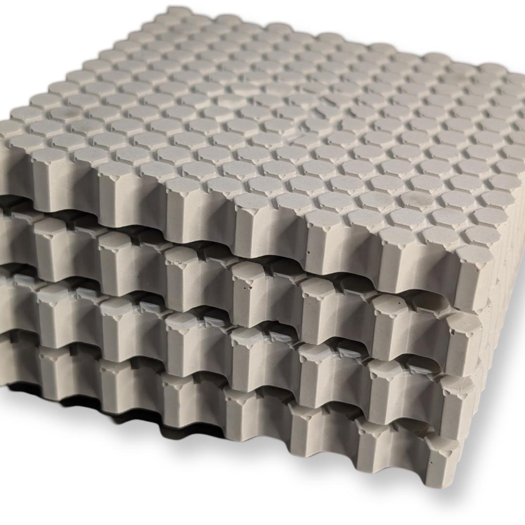 HexGrip Concrete Coasters: Modern Honeycomb Texture, Minimalist Set