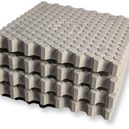 HexGrip Concrete Coasters: Modern Honeycomb Texture, Minimalist Set