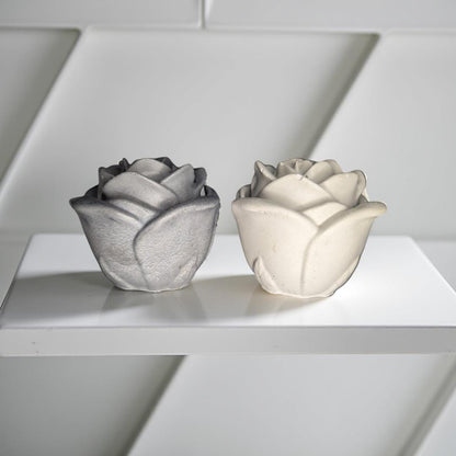 Rosebud Concrete Jar- Elegant Storage Container &amp; Decorative Accent