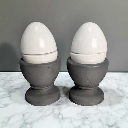 Concrete Egg Cup Holder - Modern Industrial Kitchen Decor - Minimalist Egg Stand - Set of 2, 4, or 6 - Rustic Farmhouse Breakfast