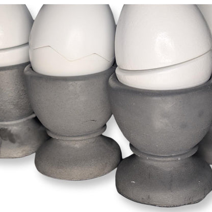Concrete Egg Cup Holder - Modern Industrial Kitchen Decor - Minimalist Egg Stand - Set of 2, 4, or 6 - Rustic Farmhouse Breakfast