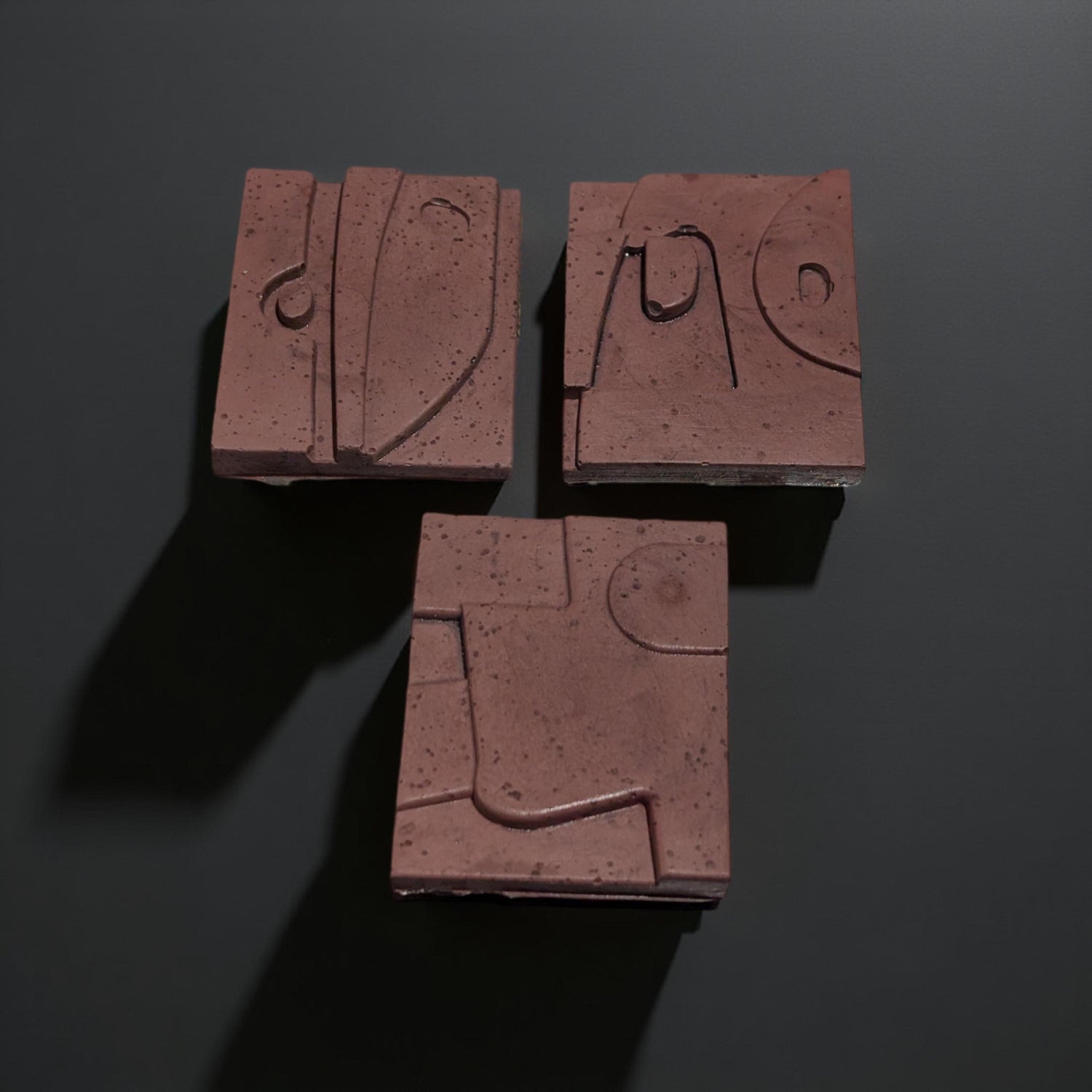 Modern Abstract Concrete Fridge Magnet Set (Pack of 3)