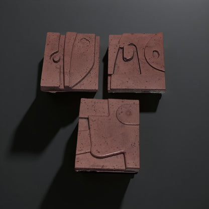 Modern Abstract Concrete Fridge Magnet Set (Pack of 3)