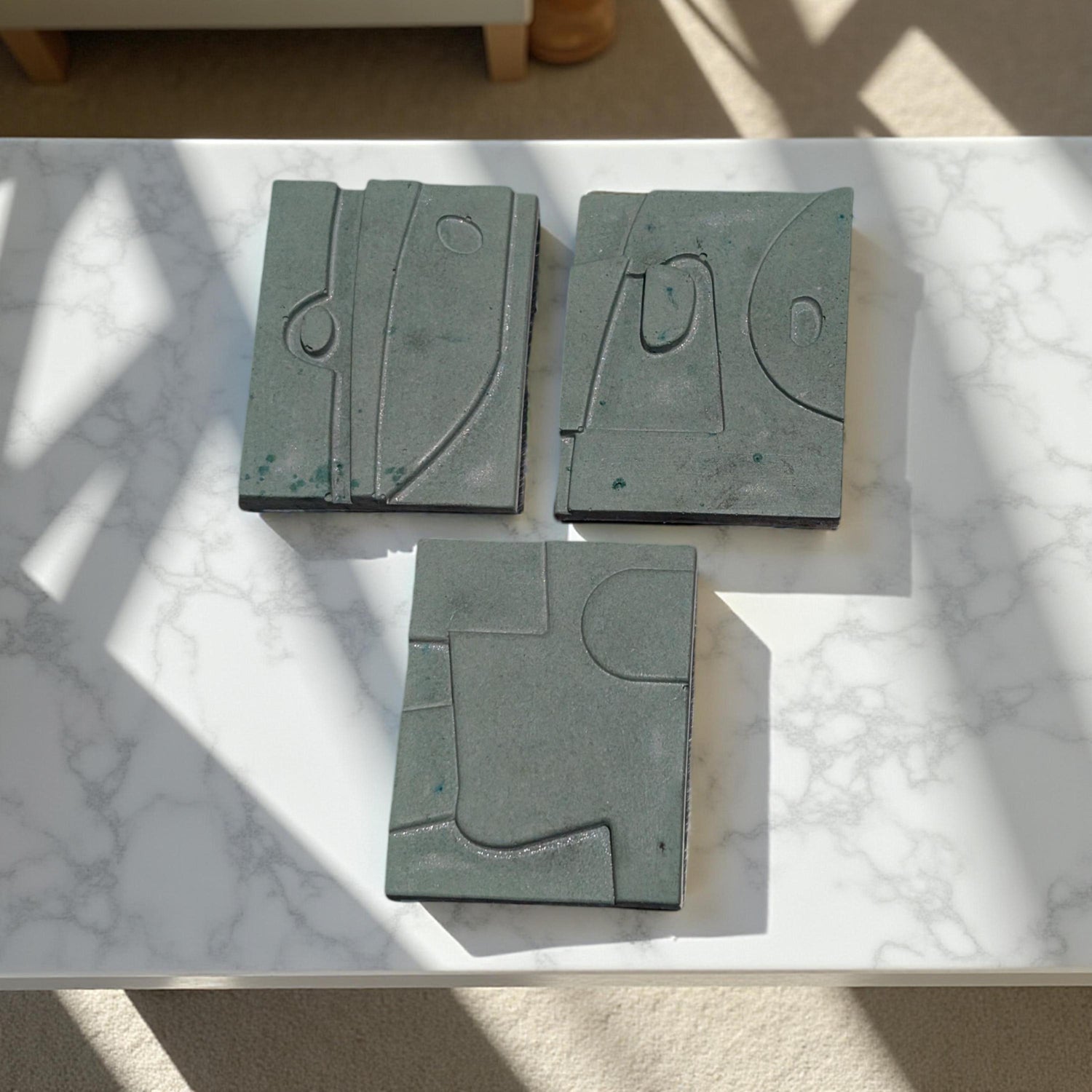 Modern Abstract Concrete Fridge Magnet Set (Pack of 3)
