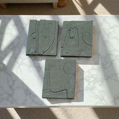 Modern Abstract Concrete Fridge Magnet Set (Pack of 3)