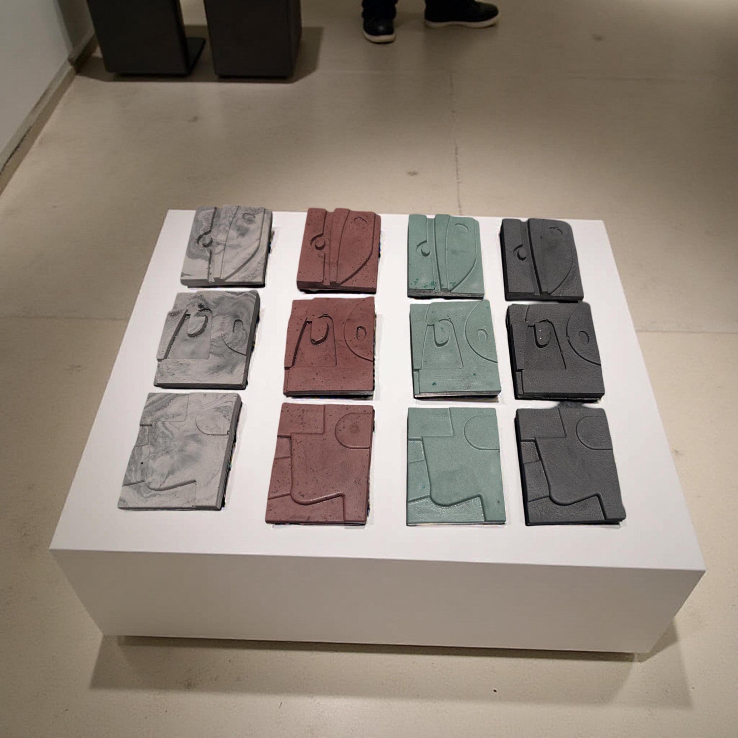 Modern Abstract Concrete Fridge Magnet Set (Pack of 3)