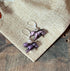 Panther Earrings: Bold purple earrings with big cat charms and Amethyst Cat&