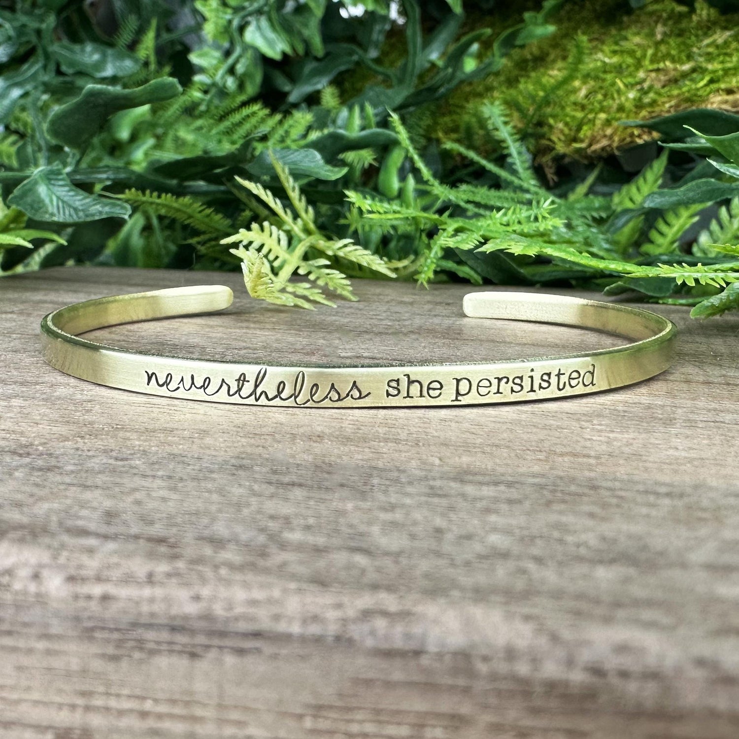 Hand Stamped Cuff Bracelet: Inspirational Stacking Jewelry
