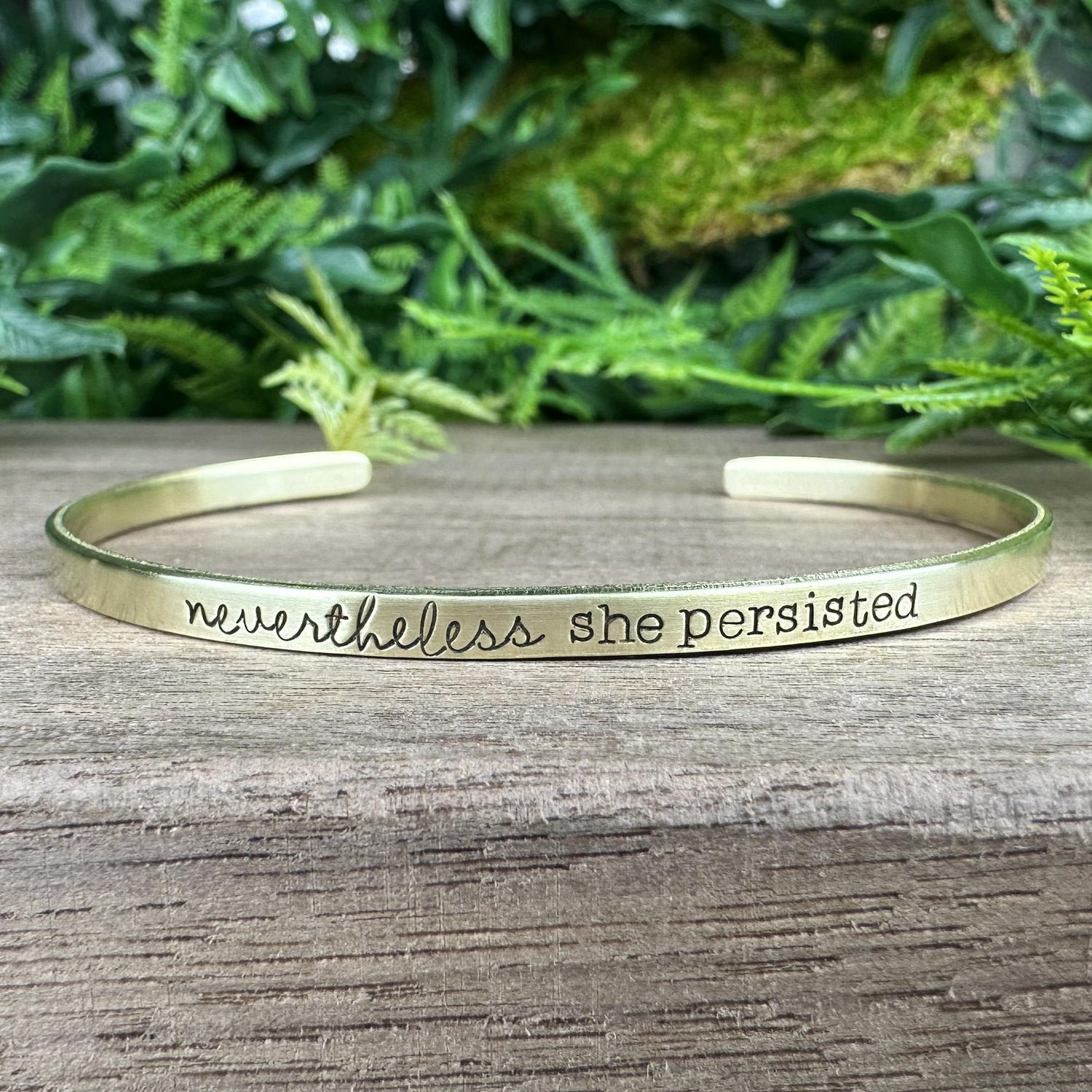 Hand Stamped Cuff Bracelet: Inspirational Stacking Jewelry