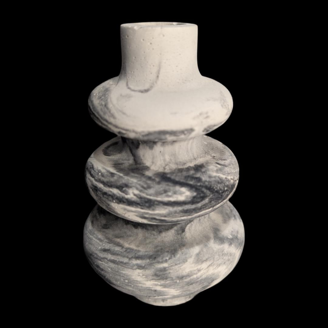 Modern Stacked Bubble Concrete Vase - Grey Geometric Nordic Home Decor - Minimalist Sculptural Bud Vase -Unique Industrial Housewarming Gift