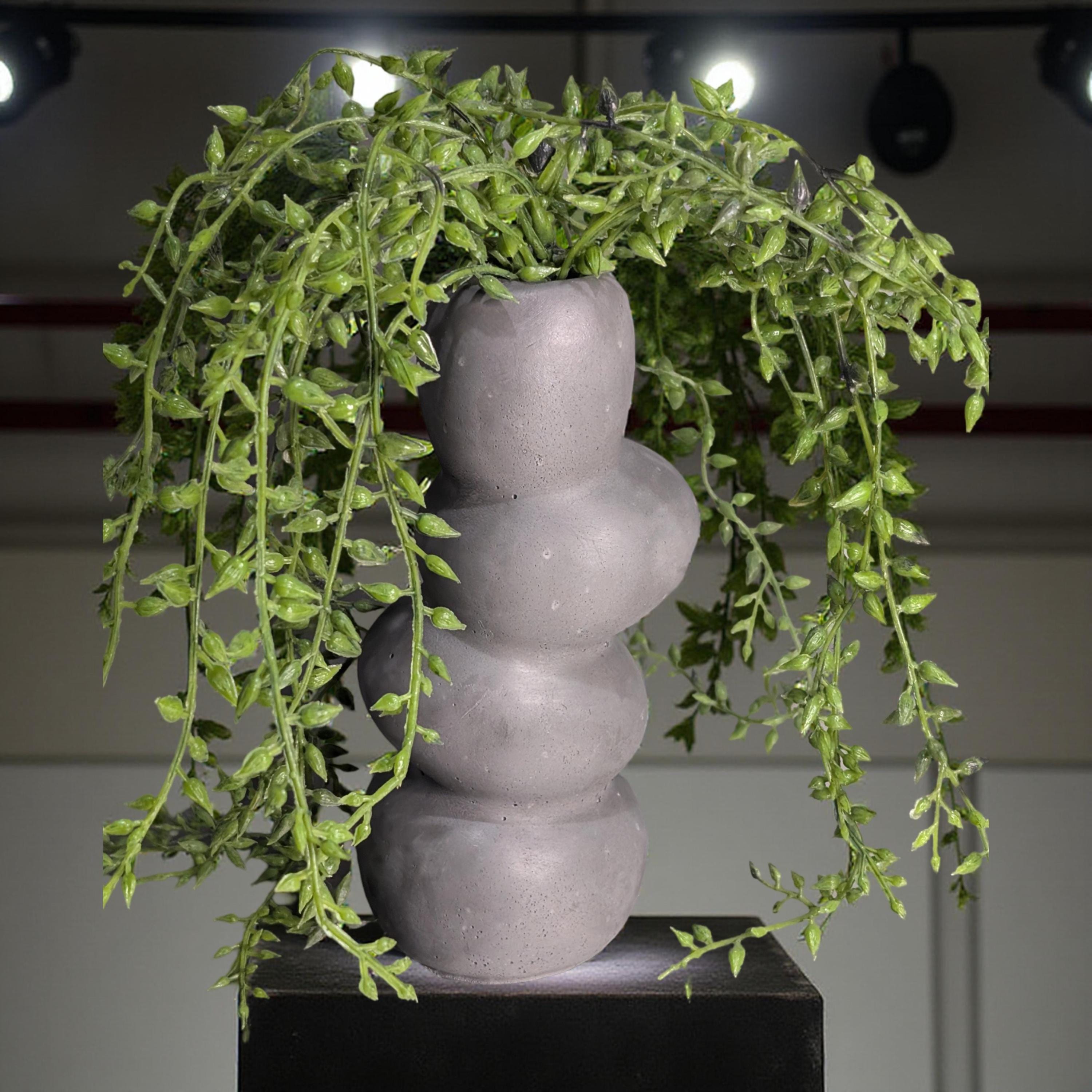 Modern Stacked Stone Concrete Vase