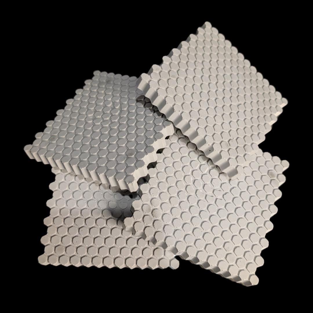 HexGrip Concrete Coasters: Modern Honeycomb Texture, Minimalist Set
