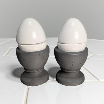 Concrete Egg Cup Holder - Modern Industrial Kitchen Decor - Minimalist Egg Stand - Set of 2, 4, or 6 - Rustic Farmhouse Breakfast