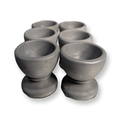 Concrete Egg Cup Holder - Modern Industrial Kitchen Decor - Minimalist Egg Stand - Set of 2, 4, or 6 - Rustic Farmhouse Breakfast