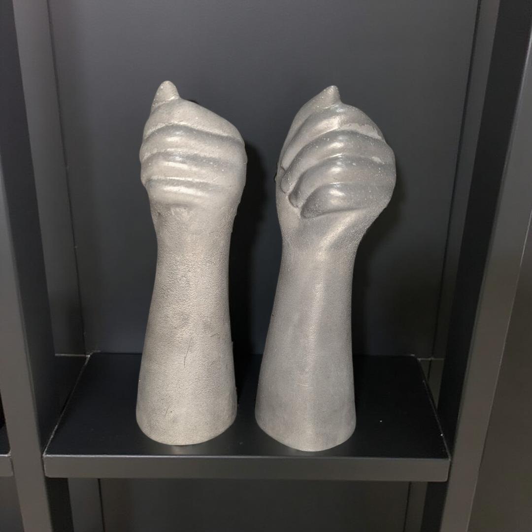 Concrete Fist Vase – Industrial Home Decor, Modern Minimalist Sculpture