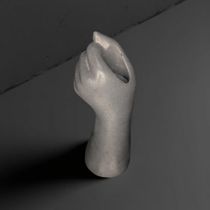 Concrete Fist Vase – Industrial Home Decor, Modern Minimalist Sculpture