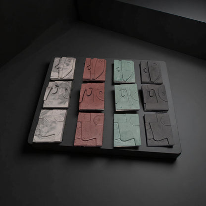 Modern Abstract Concrete Fridge Magnet Set (Pack of 3)