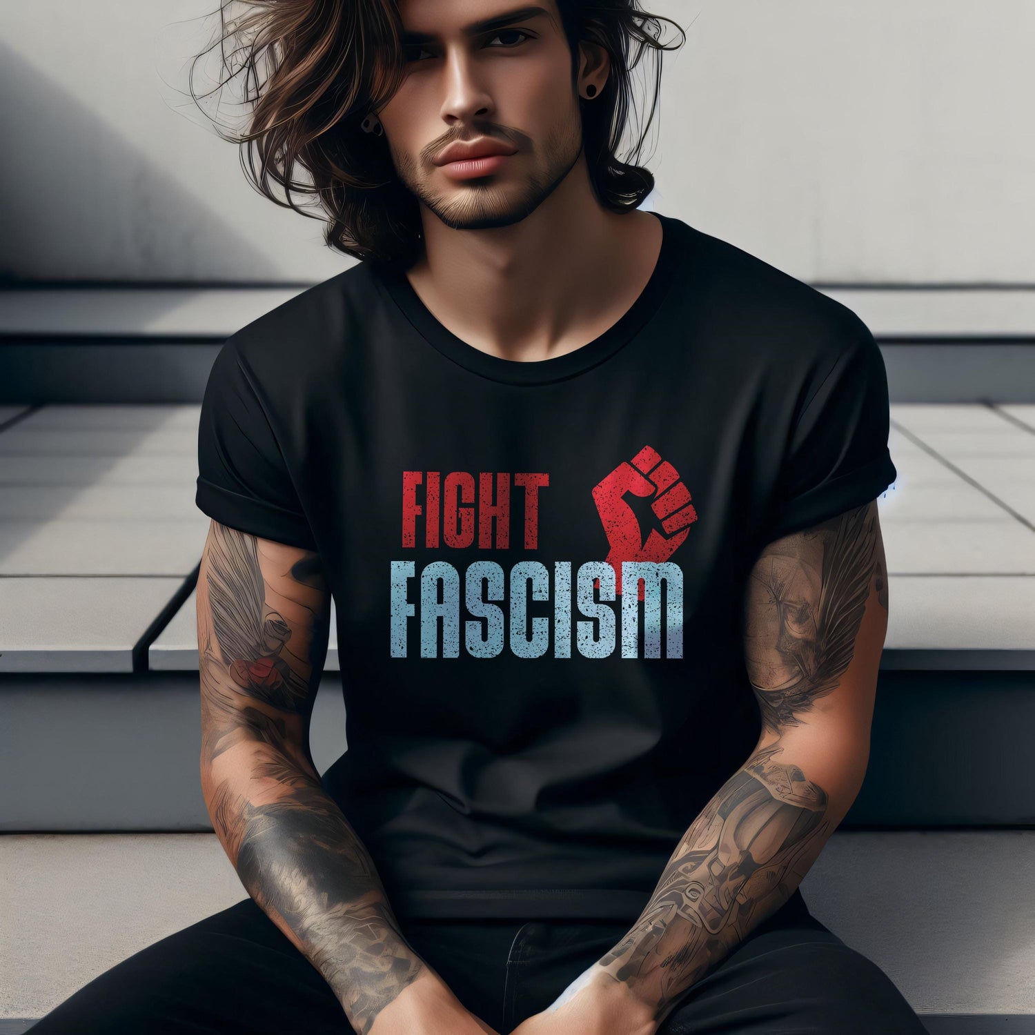 Fight Fascism T-Shirt, Anti Trump Tee, Anti Elon Musk Shirt, Anti Putin Apparel, Pro Democracy Top, Resist Graphic Tee, Liberal Progressive