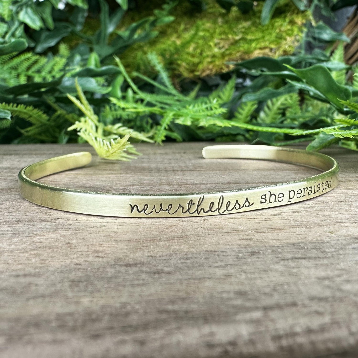 Hand Stamped Cuff Bracelet: Inspirational Stacking Jewelry