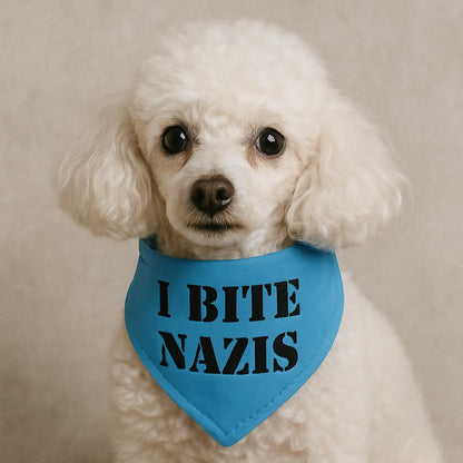 Pet Bandana, I Bite N*zis, Anti Trump, Anti Musk, Dog Scarf, Cat Bandanna, Political Statement, Pet Accessories, 4 Sizes, Pet Protest