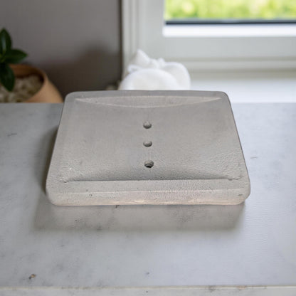 Minimalist Concrete Soap Dish with Drainage | Industrial Modern Bathroom Decor | Soap Saver Tray | Handmade Cement Bar Soap Holder