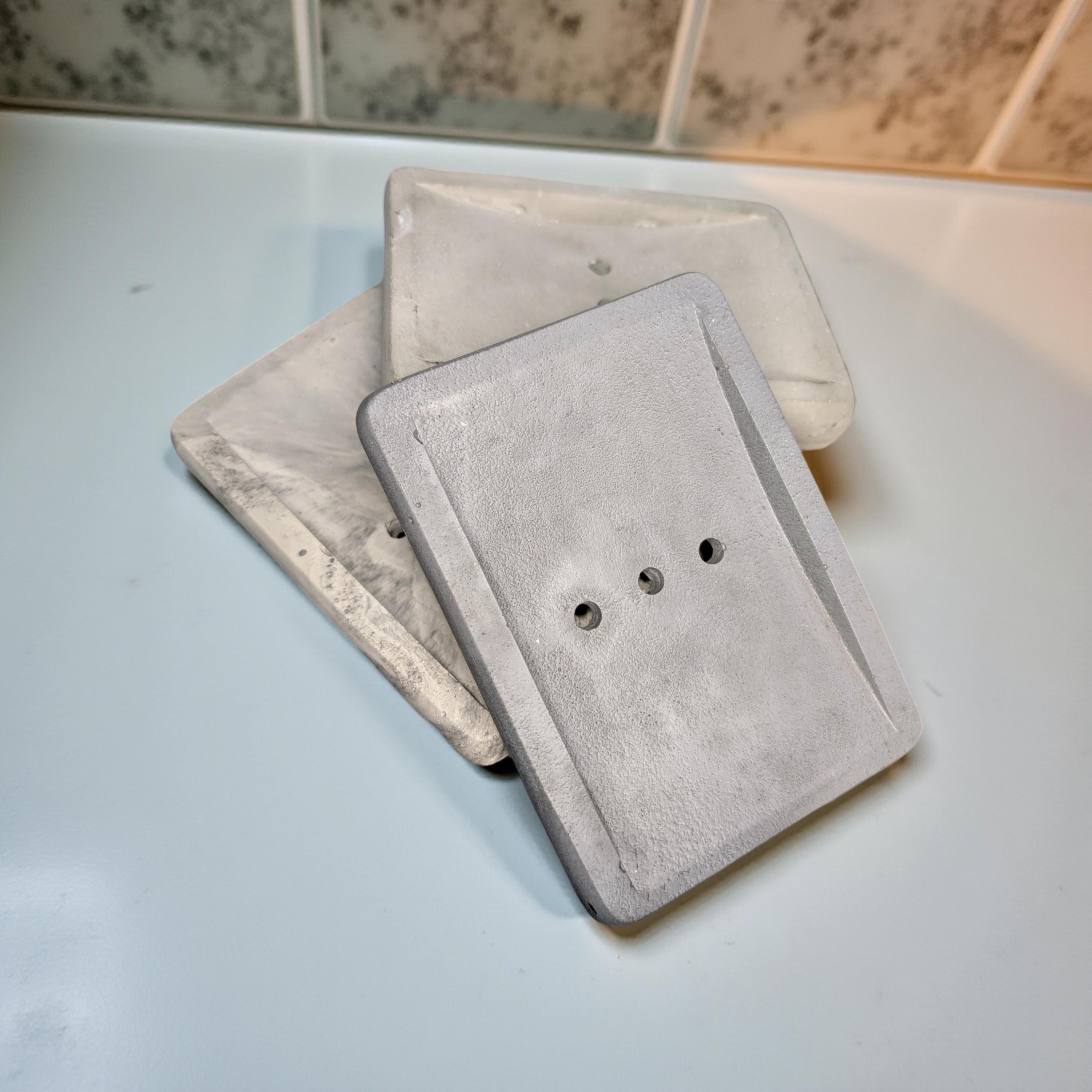 Minimalist Concrete Soap Dish with Drainage | Industrial Modern Bathroom Decor | Soap Saver Tray | Handmade Cement Bar Soap Holder