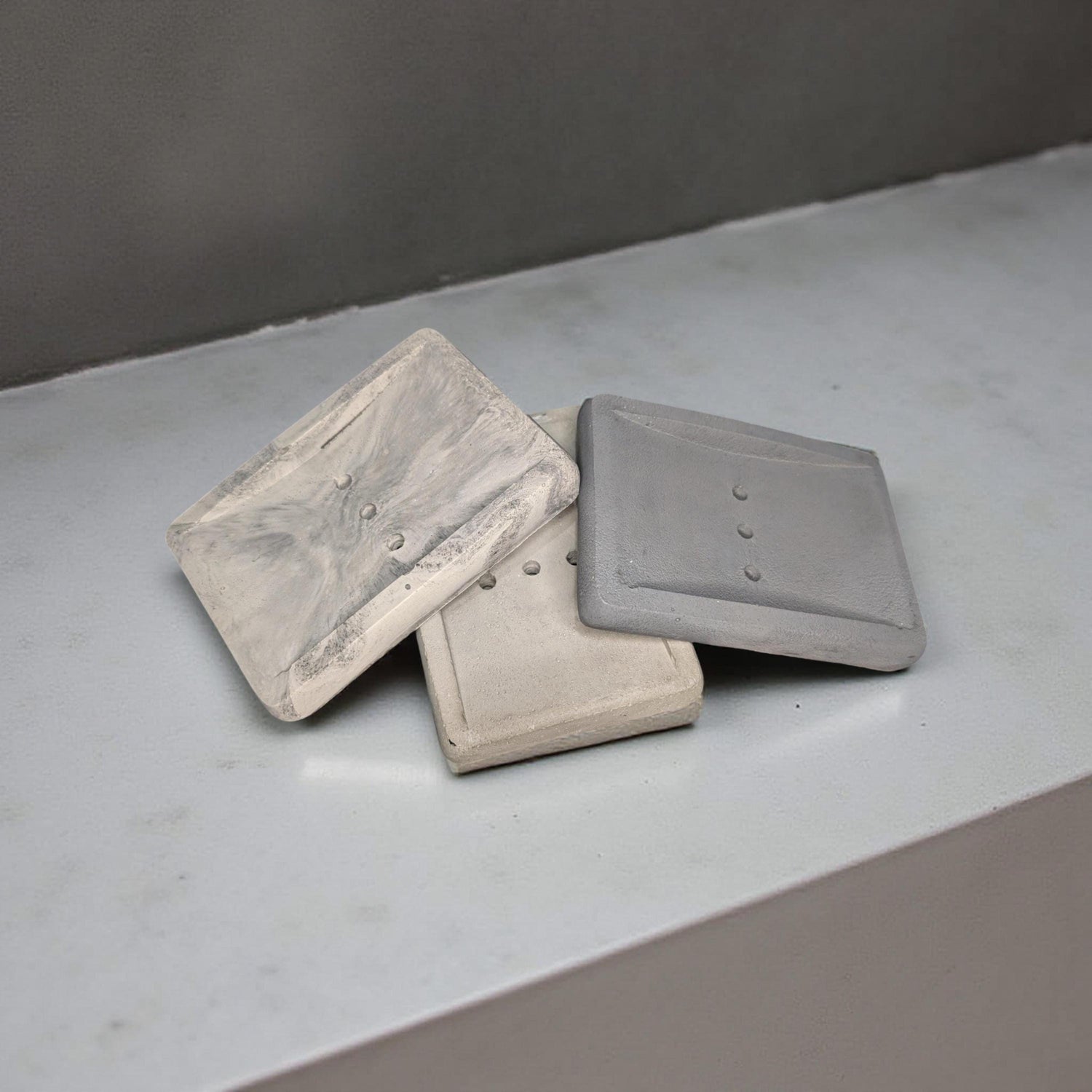 Minimalist Concrete Soap Dish with Drainage | Industrial Modern Bathroom Decor | Soap Saver Tray | Handmade Cement Bar Soap Holder