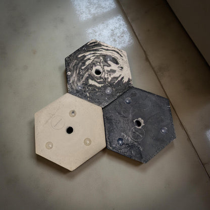 Concrete Hexagon Planter Pot with Drainage Hole - Modern Geometric Succulent Planter