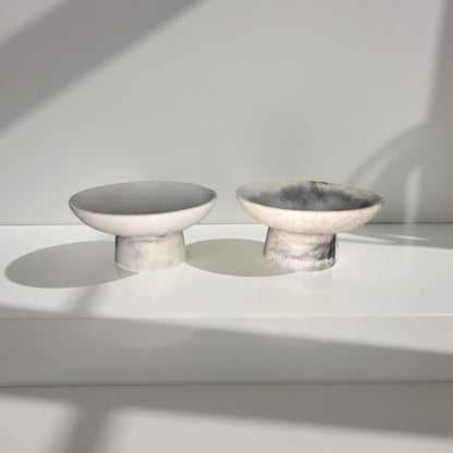 Handmade Small Concrete Pedestal Bowl – Minimalist Decorative Bowl, Modern Catchall Dish, Rustic Home Decor
