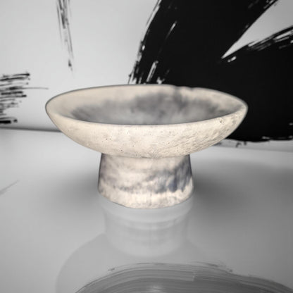 Handmade Small Concrete Pedestal Bowl – Minimalist Decorative Bowl, Modern Catchall Dish, Rustic Home Decor