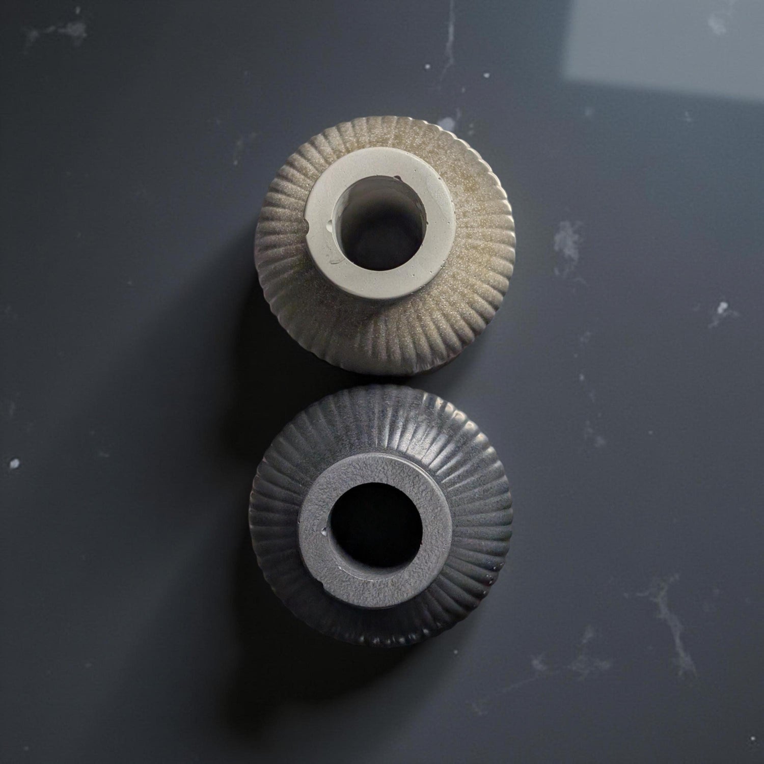 Handmade Mini Ribbed Concrete Vase: Modern Minimalist Decor