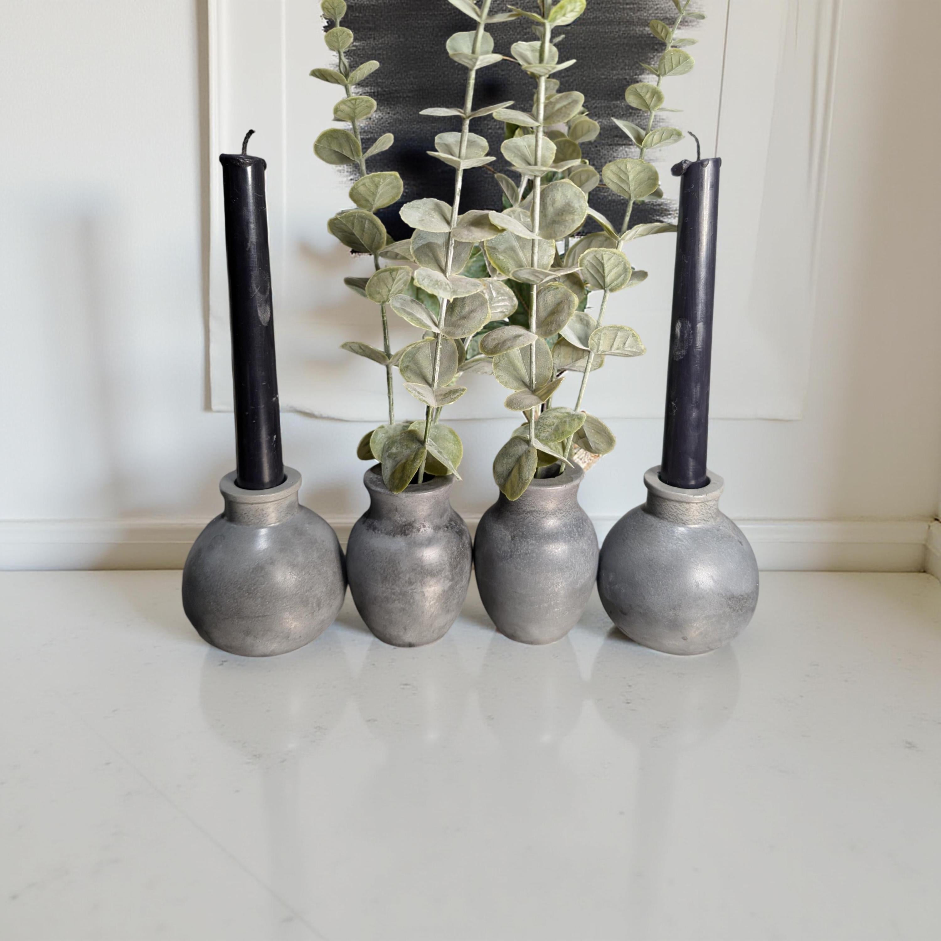 Handmade Concrete Bud Vase: Minimalist Cement Decor