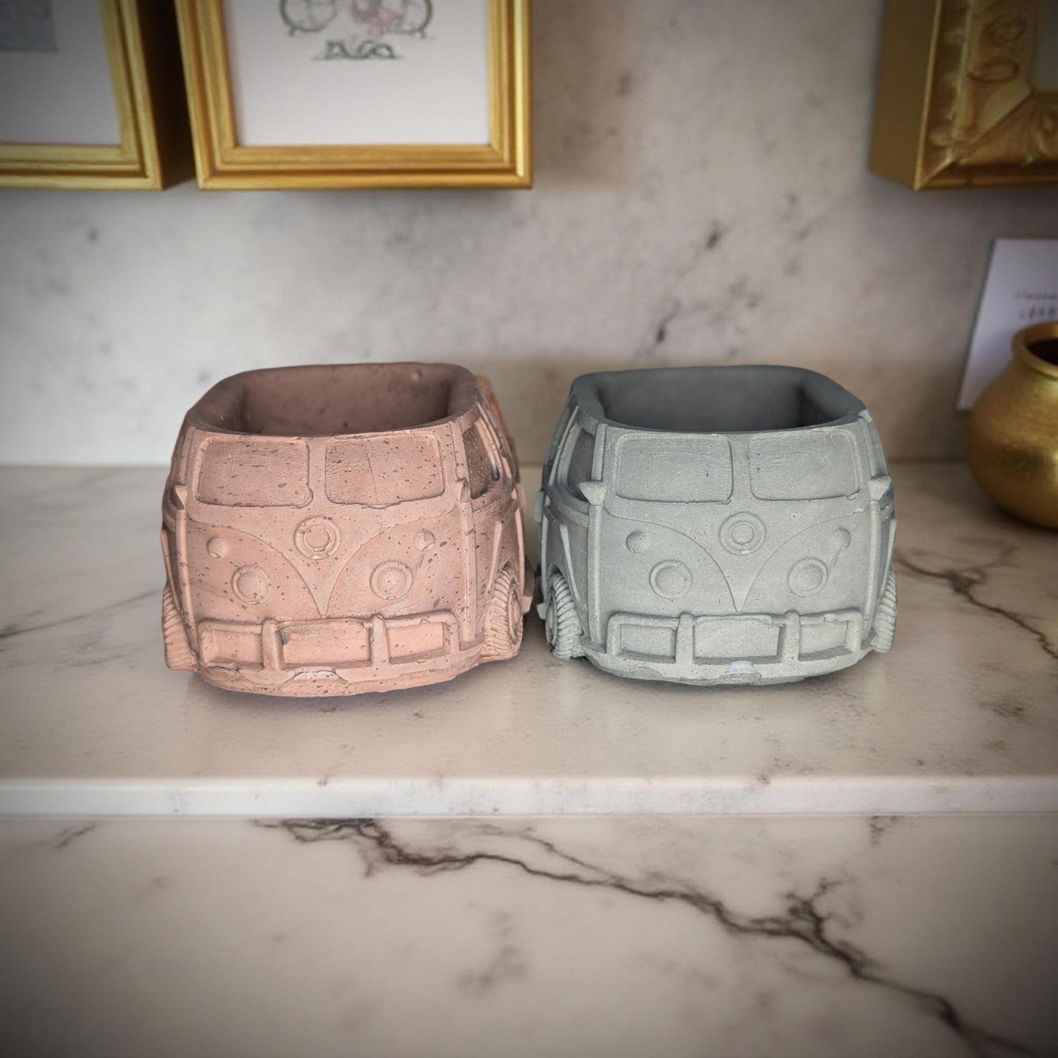 Vintage Camper Van Concrete Planter
