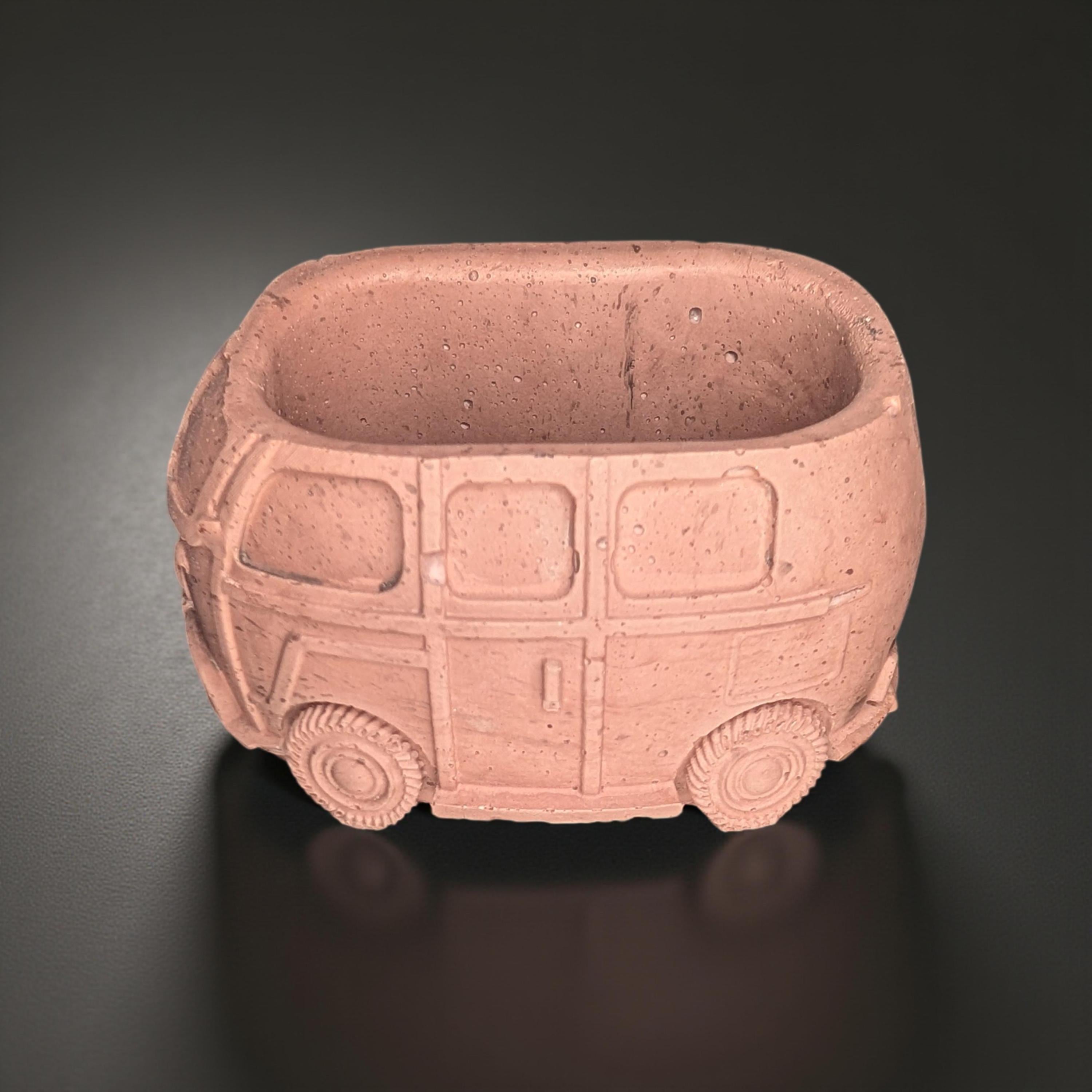 Vintage Camper Van Concrete Planter
