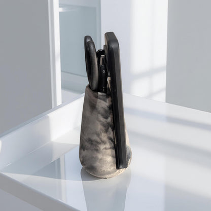 Modern Concrete Phone Stand &amp; Desk Organizer – Pen/Scissor Holder