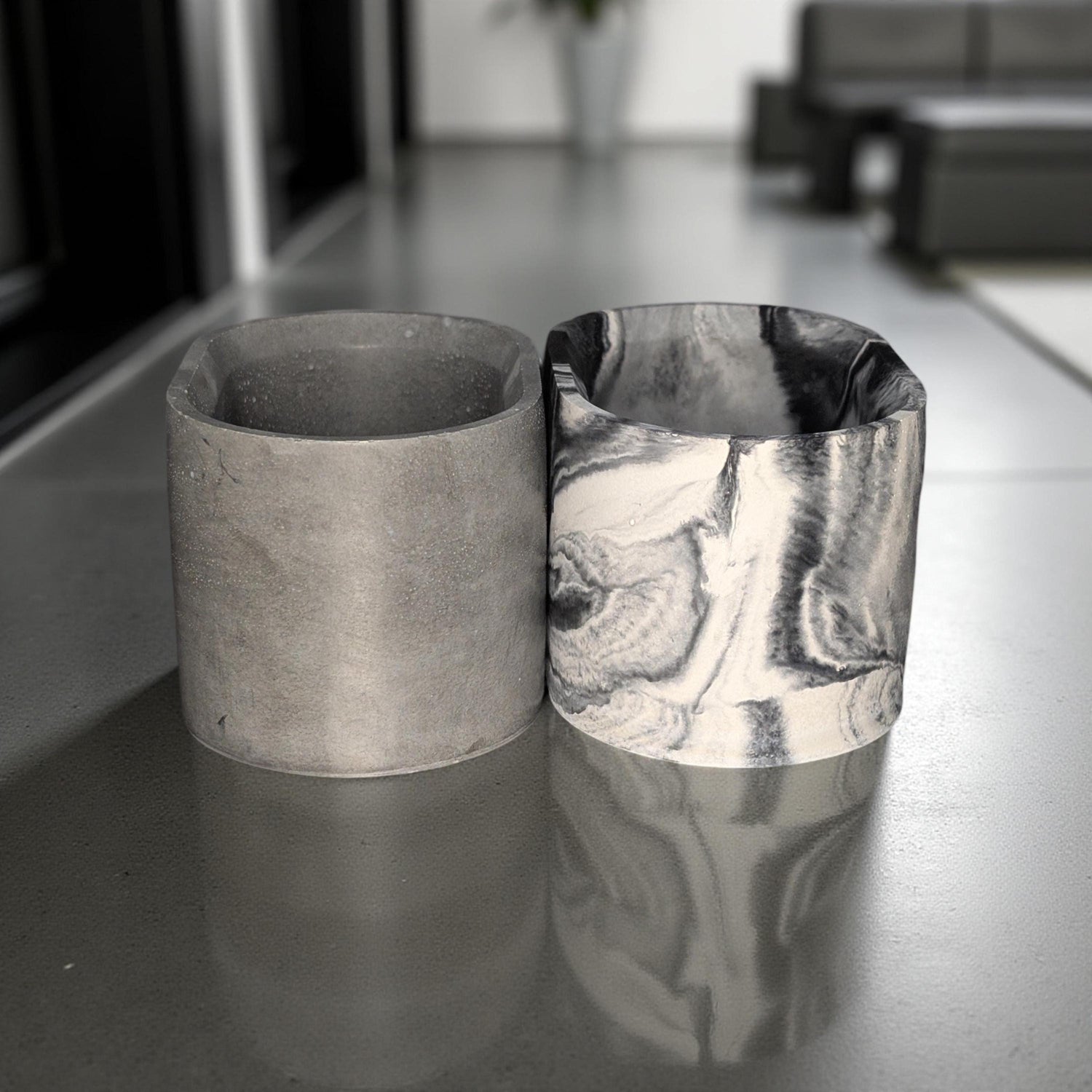 Handmade Concrete Oval Planter: Modern Minimalist Decor (4&amp;quot;x3&amp;quot;)