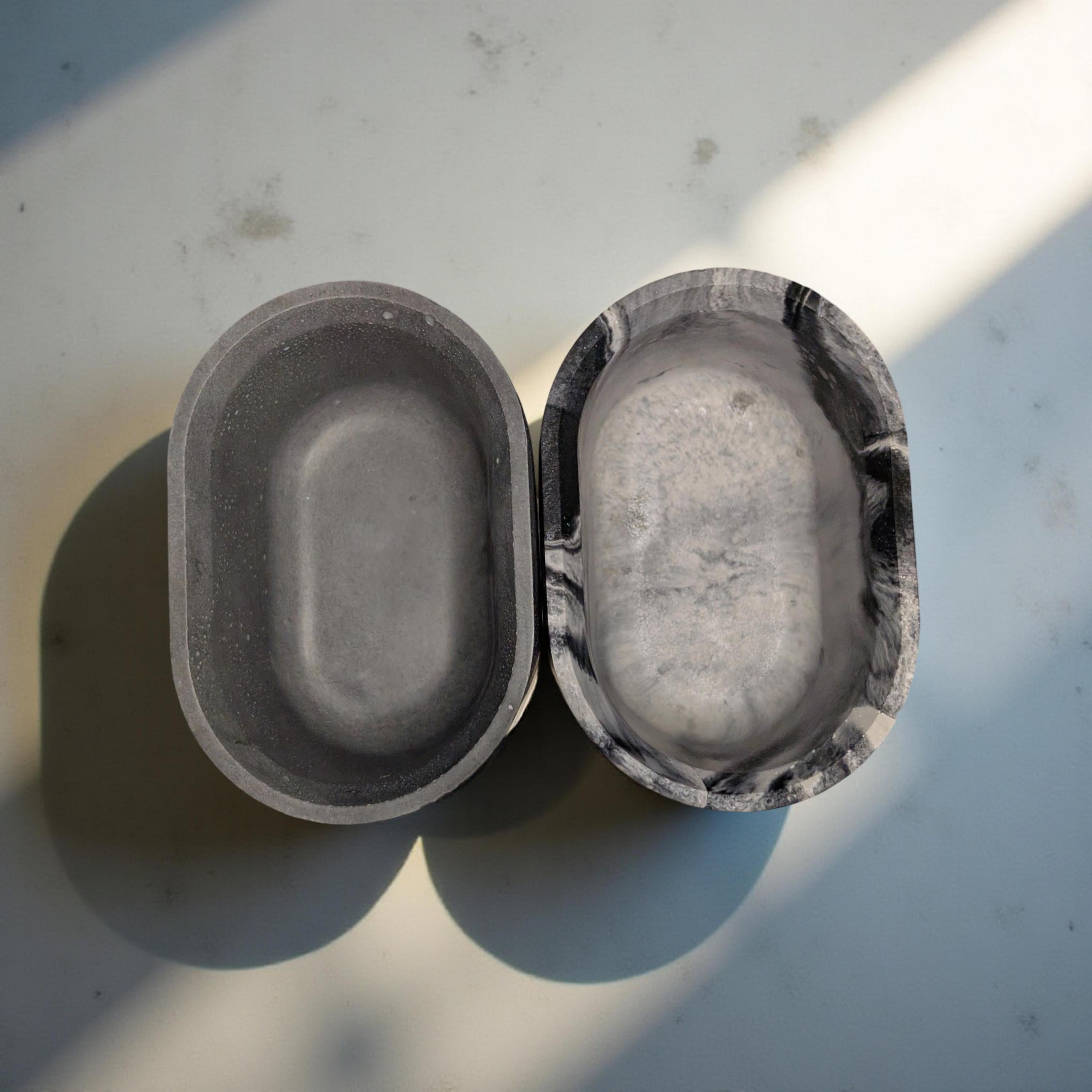 Handmade Concrete Oval Planter: Modern Minimalist Decor (4&amp;quot;x3&amp;quot;)